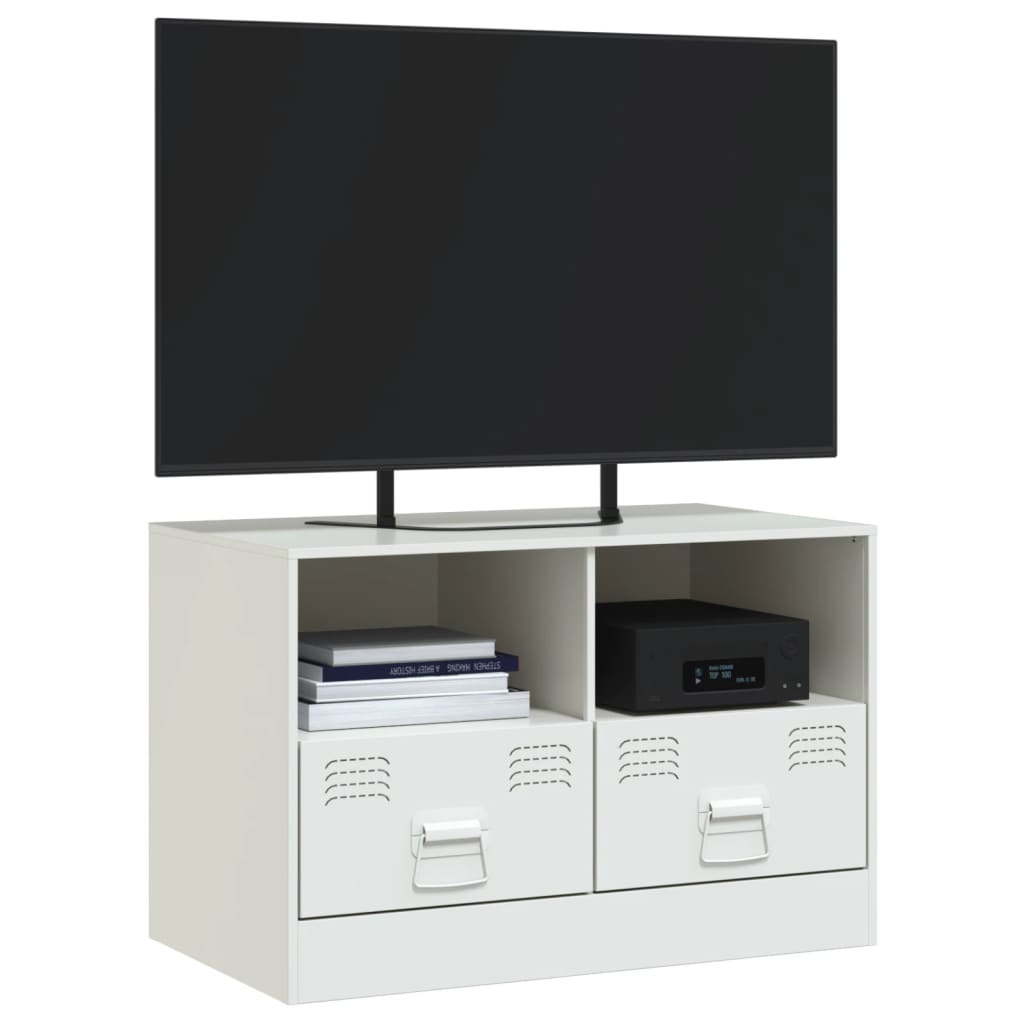 vidaXL TV-Schrank Weiß 67x39x44 cm Stahl