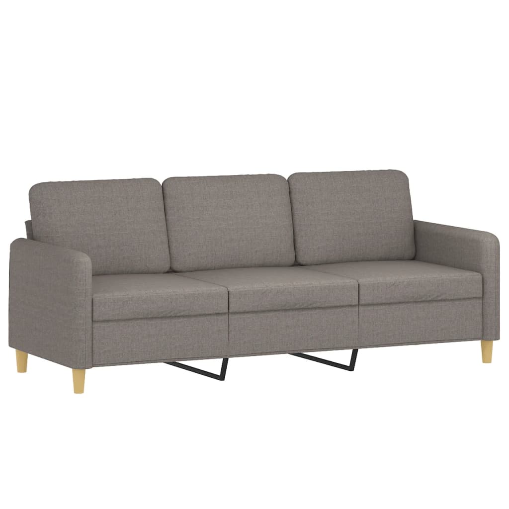 vidaXL 3-Sitzer-Sofa mit Hocker Taupe 180 cm Stoff