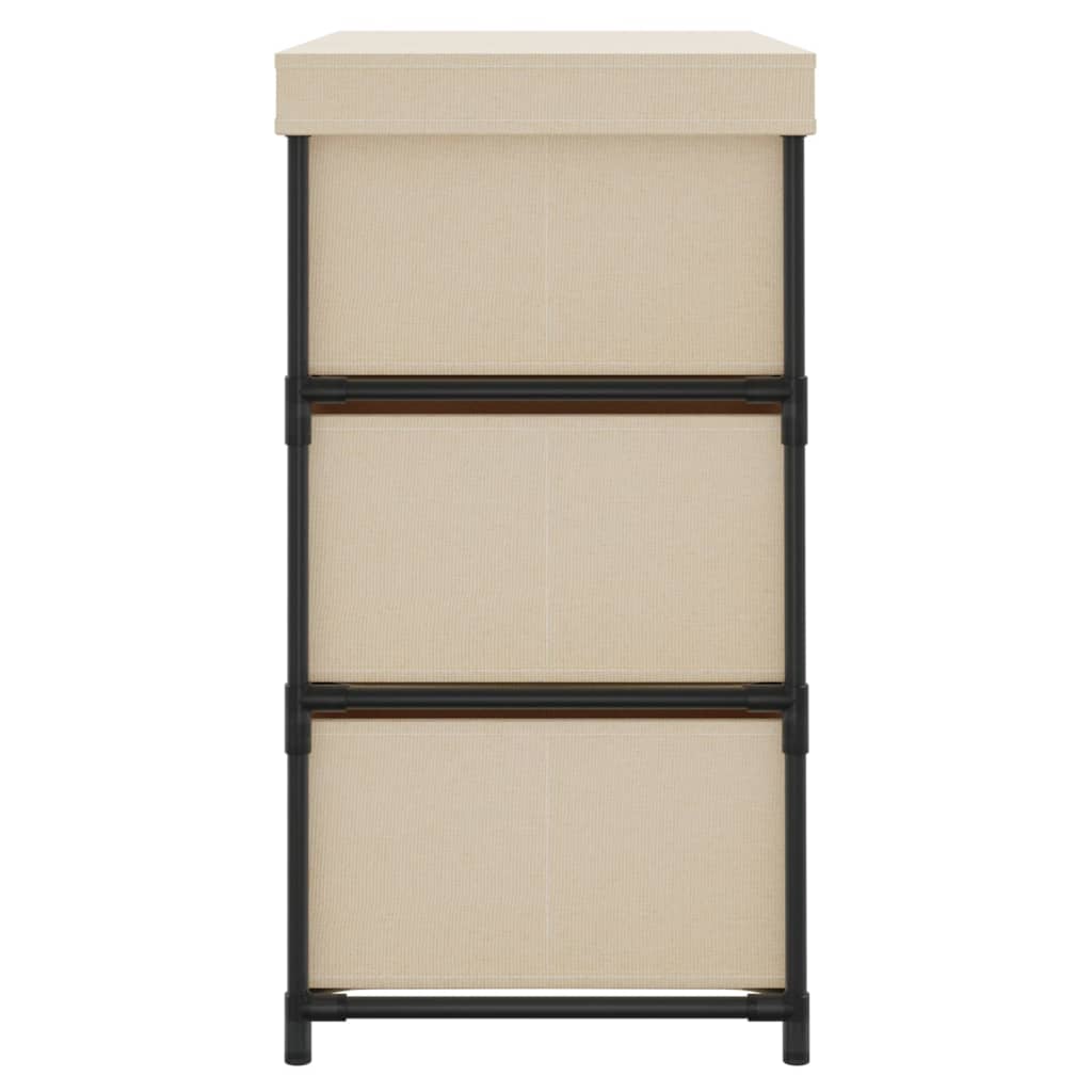 vidaXL Lagerschrank mit 6 Schubladen 55×29×55 cm Creme Stahl