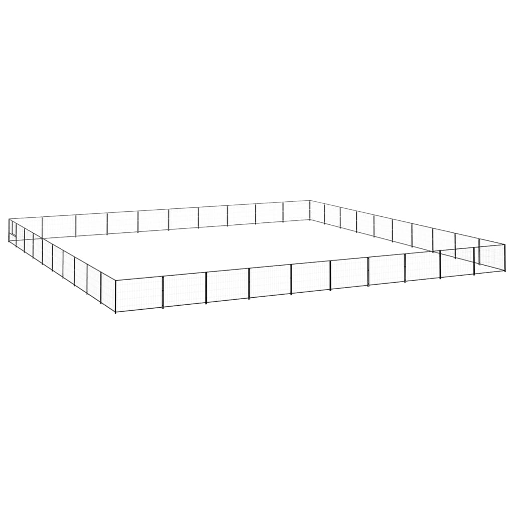 vidaXL Hundezwinger Schwarz 100 m² Stahl