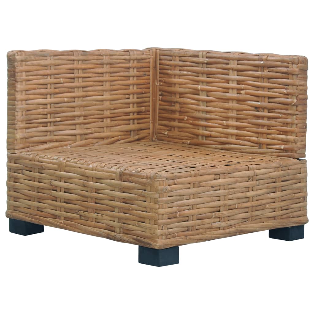 vidaXL Ecksofa mit Kissen Natürliches Rattan