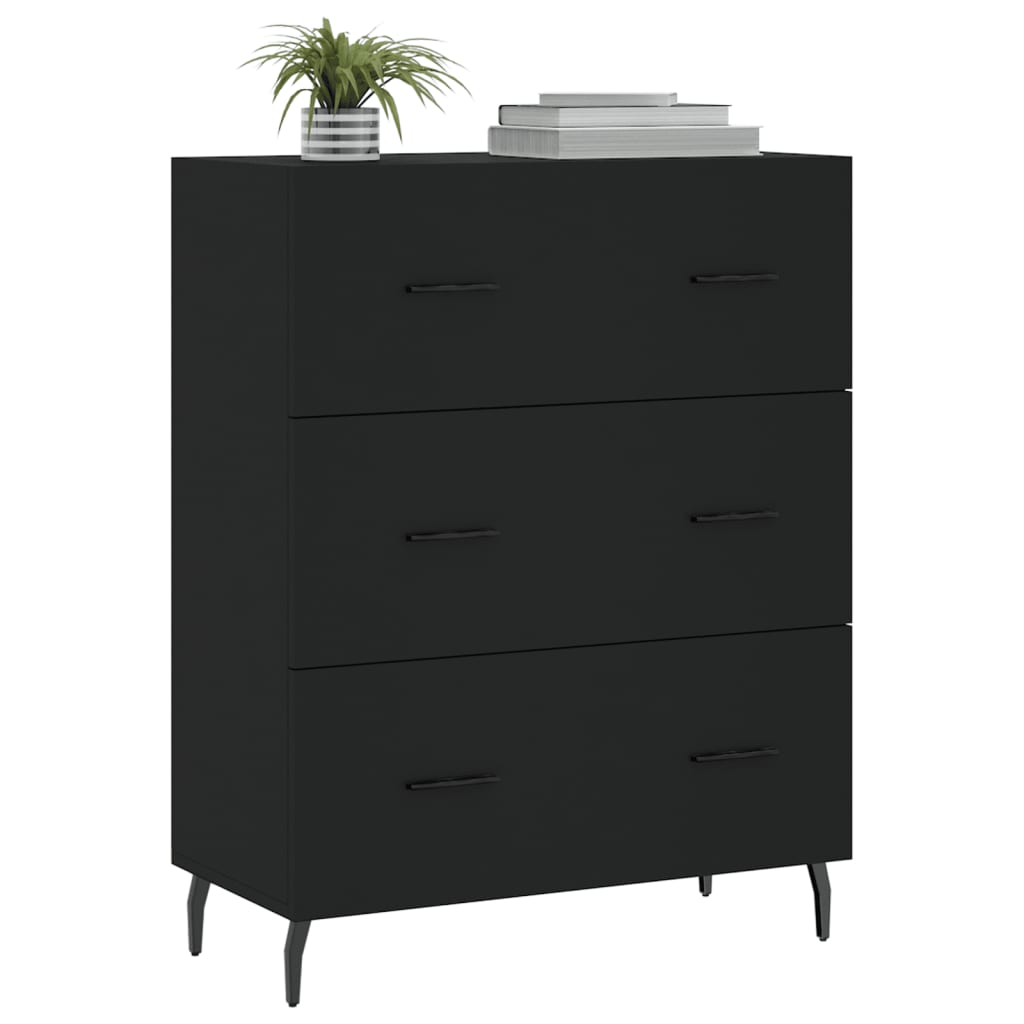 vidaXL Sideboard Schwarz 69,5x34x90 cm Holzwerkstoff