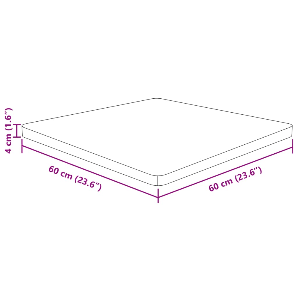 vidaXL Tischplatte Quadratisch Dunkelbraun 60x60x4cm Behandelte Eiche