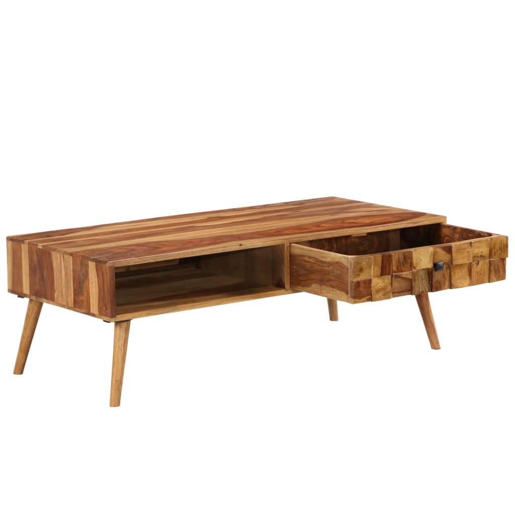 vidaXL Couchtisch Massivholz Palisander Honigbraun 110x50x37 cm