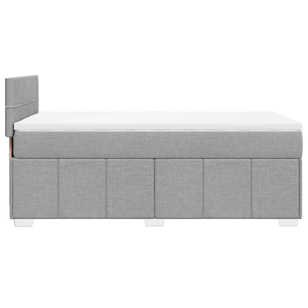 vidaXL Boxspringbett mit Matratze Hellgrau 90x200 cm Stoff