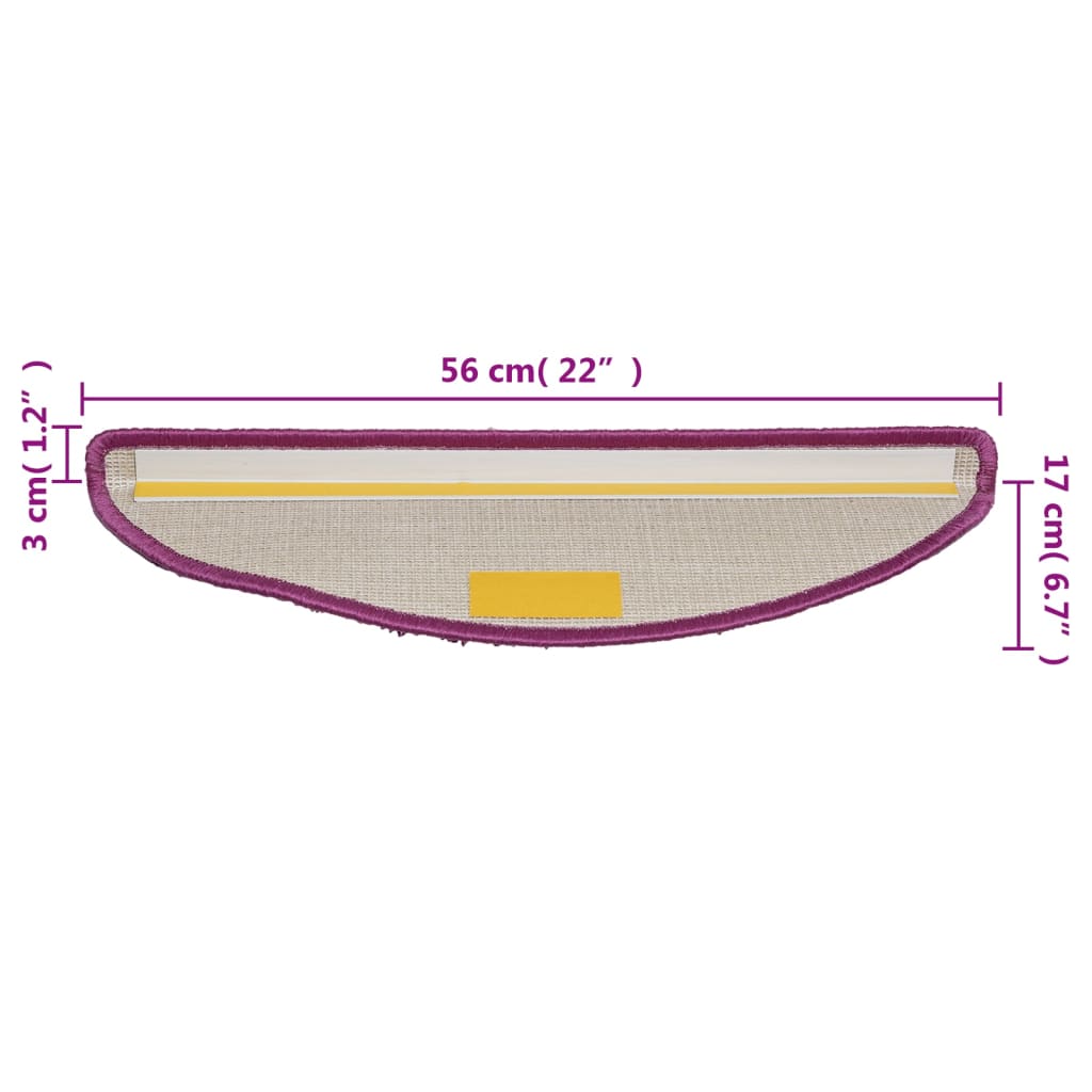 vidaXL Stufenmatten 10 Stk. 56x17x3 cm Violett