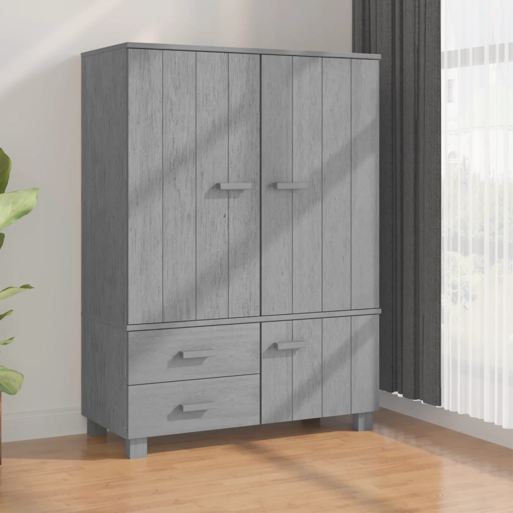 vidaXL Kleiderschrank HAMAR Dunkelgrau 99x45x137 cm Massivholz Kiefer