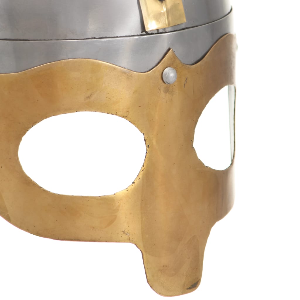 vidaXL Wikinger-Helm Antik Replik LARP Silbern Stahl