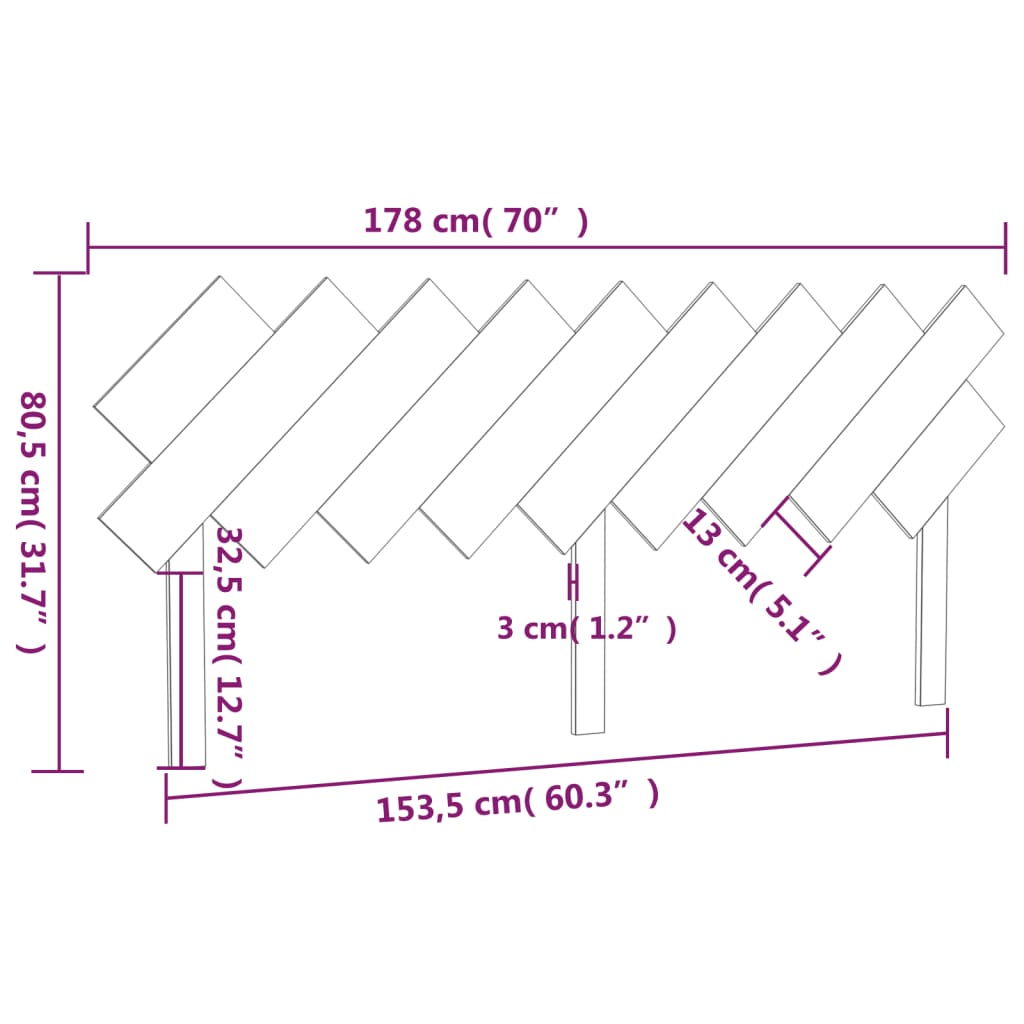 vidaXL Bett-Kopfteil Weiß 178x3x80,5 cm Massivholz Kiefer