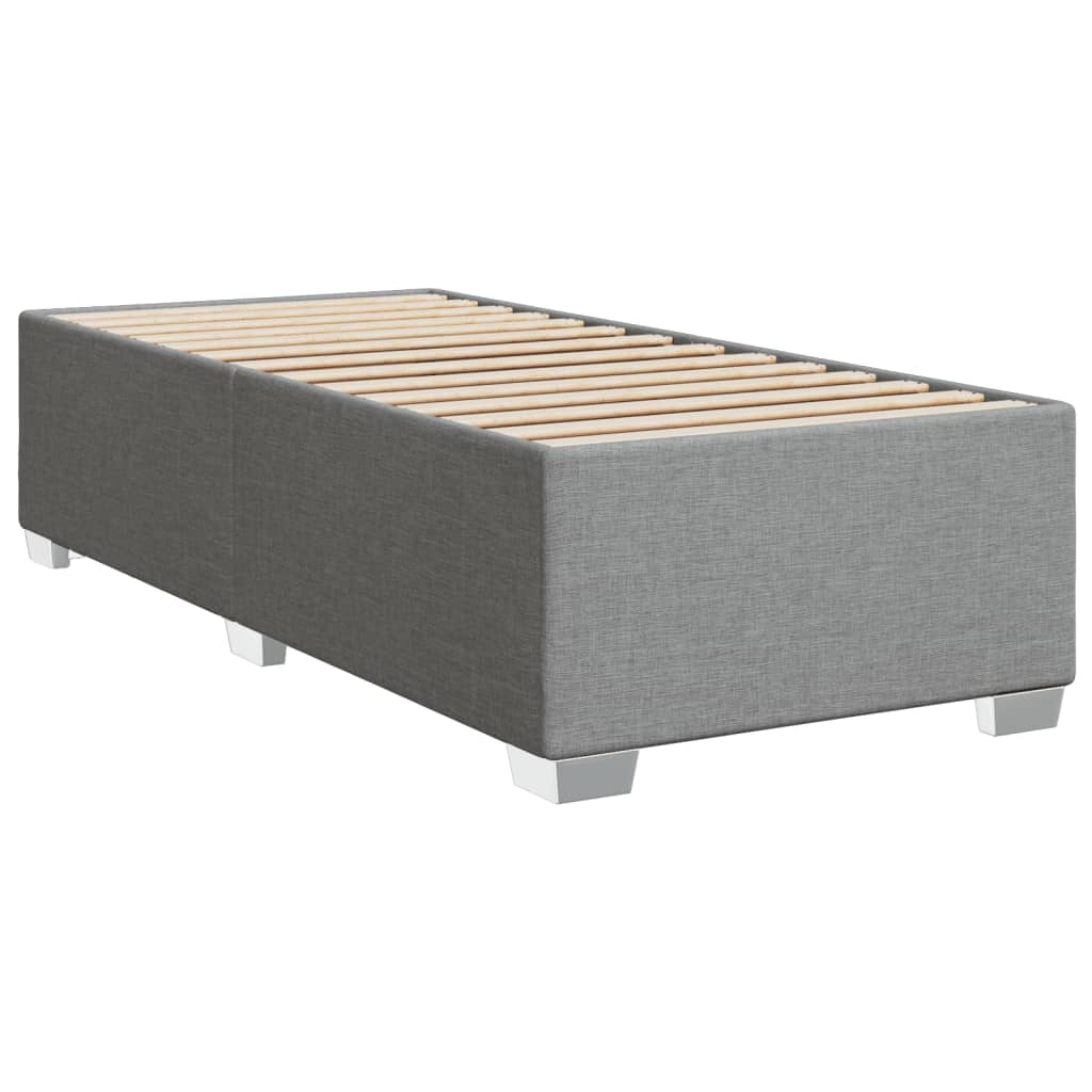 vidaXL Boxspringbett mit Matratze Hellgrau 100x200 cm Stoff