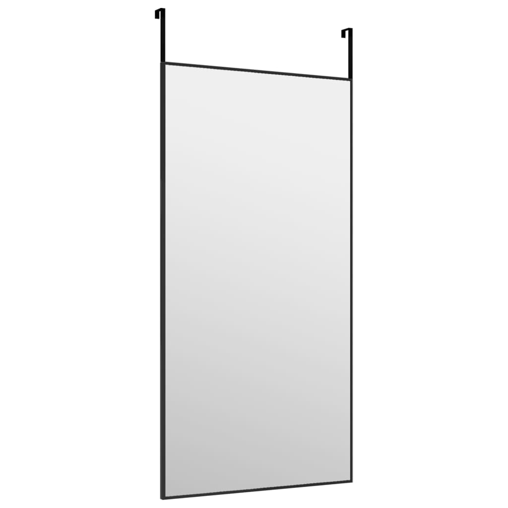 vidaXL Türspiegel Schwarz 40x80 cm Glas und Aluminium