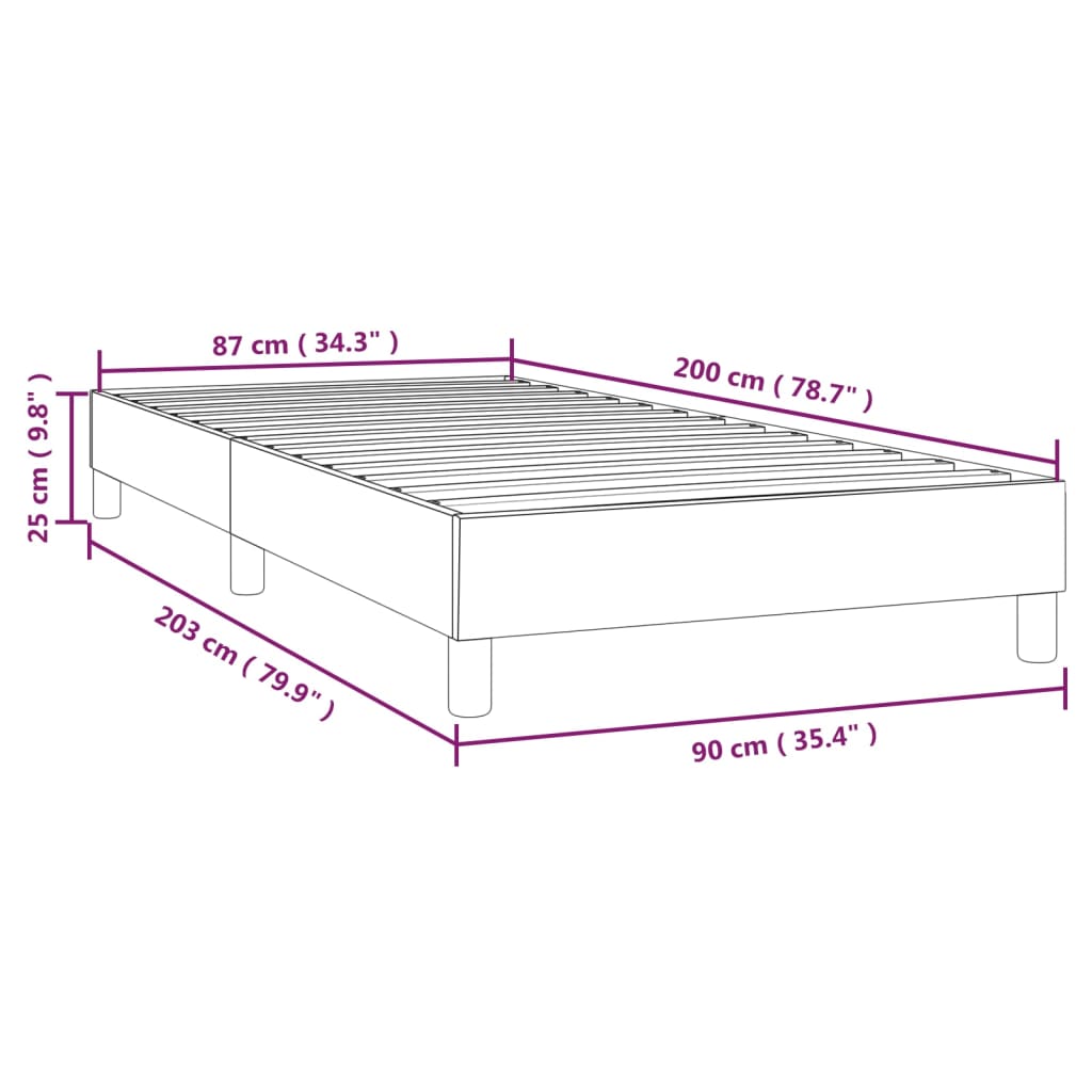 vidaXL Bettgestell Schwarz 90x200 cm Samt