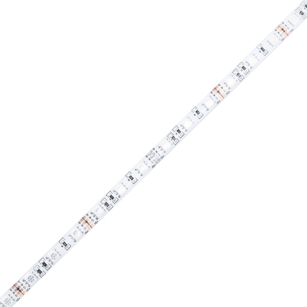 vidaXL 4-tlg. Wohnwand mit LED-Beleuchtung Schwarz Holzwerkstoff