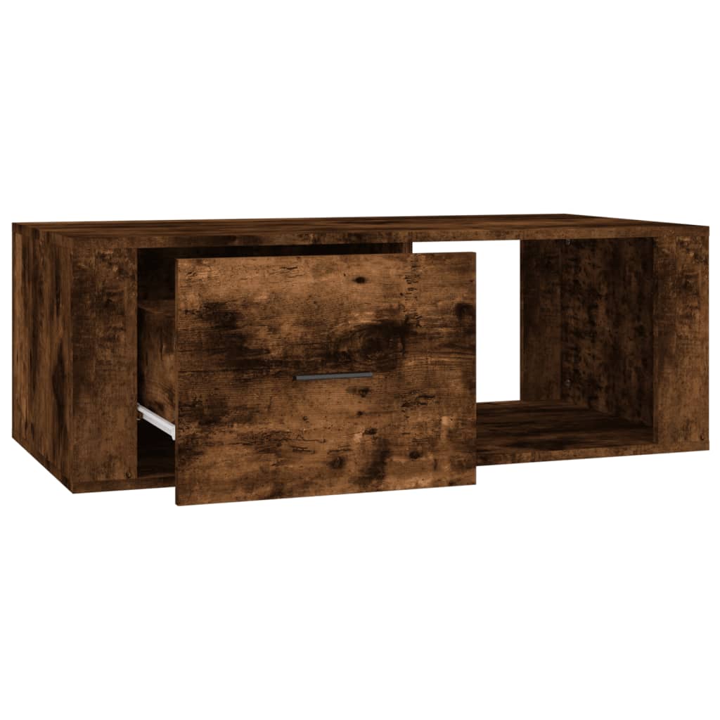 vidaXL Couchtisch Räuchereiche 100x50,5x35 cm Holzwerkstoff