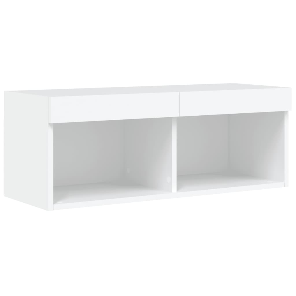 vidaXL TV-Schrank mit LED-Leuchten Weiß 80x30x30 cm