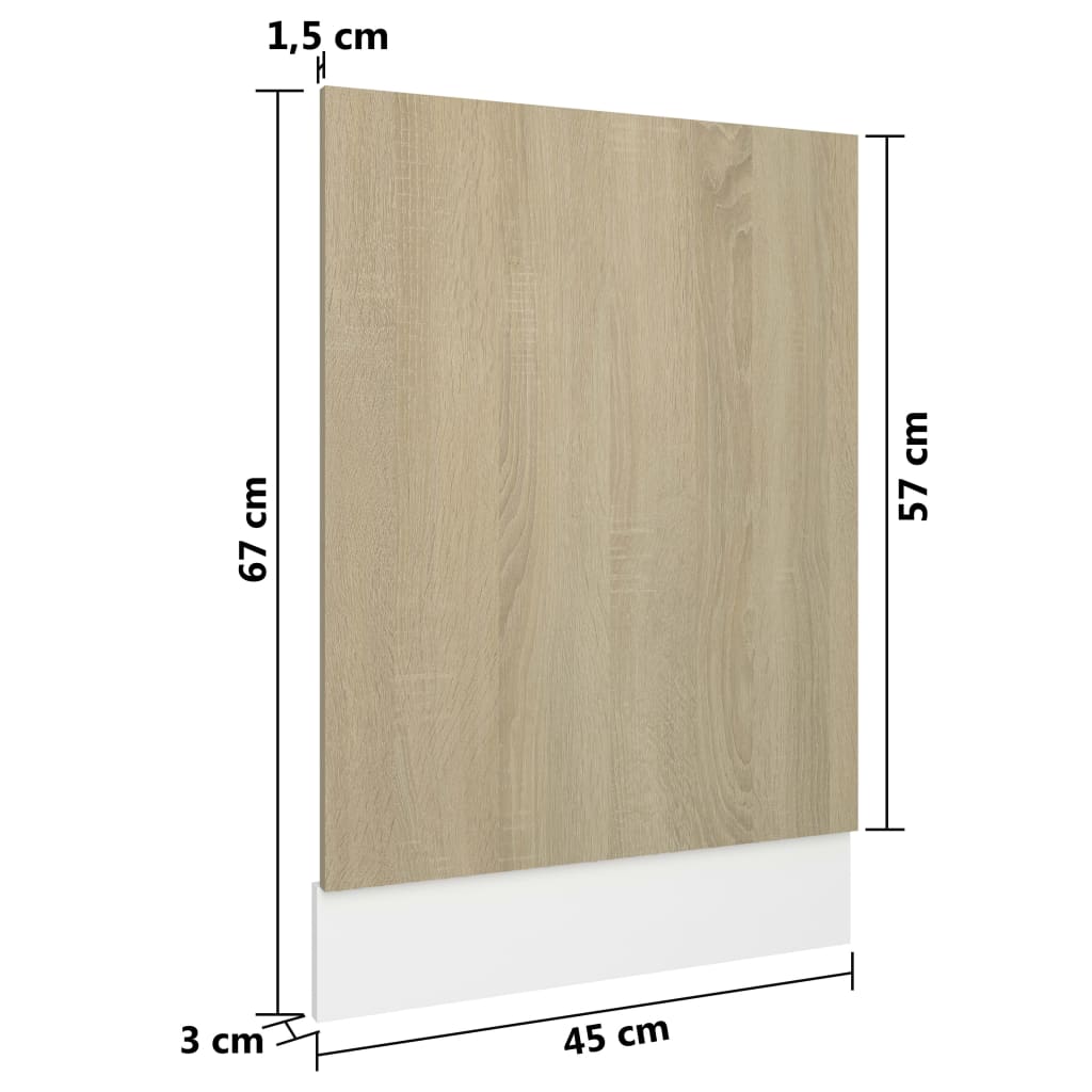 vidaXL Geschirrspülerblende Sonoma-Eiche 45x3x67 cm Holzwerkstoff