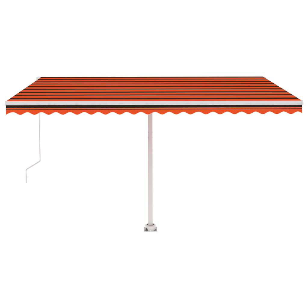 vidaXL Markise Manuell Einziehbar mit LED 450x350 cm Orange Braun