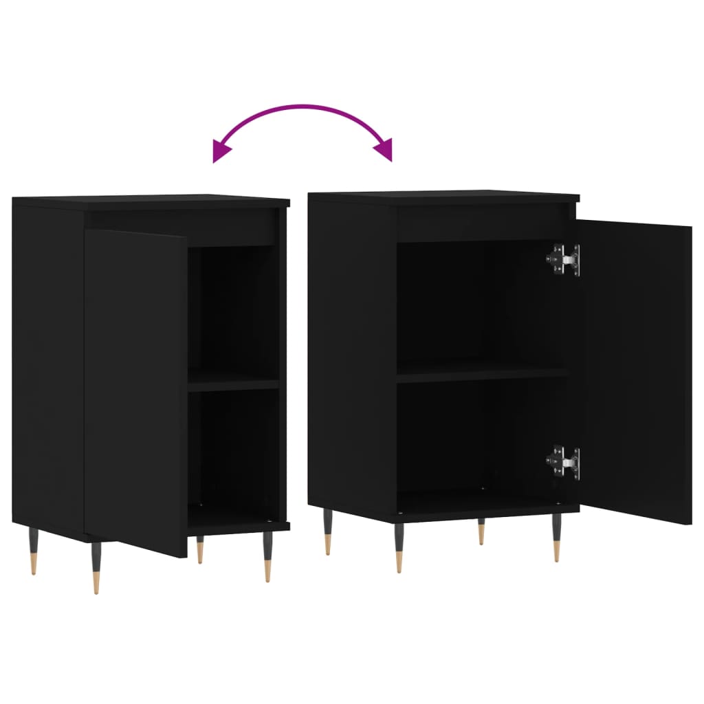 vidaXL Sideboards 2 Stk. Schwarz 40x35x70 cm Holzwerkstoff