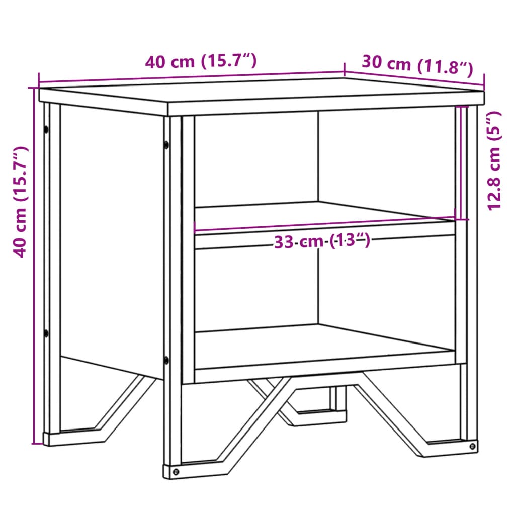 vidaXL Nachttisch Sonoma-Eiche 40x30x40 cm Holzwerkstoff