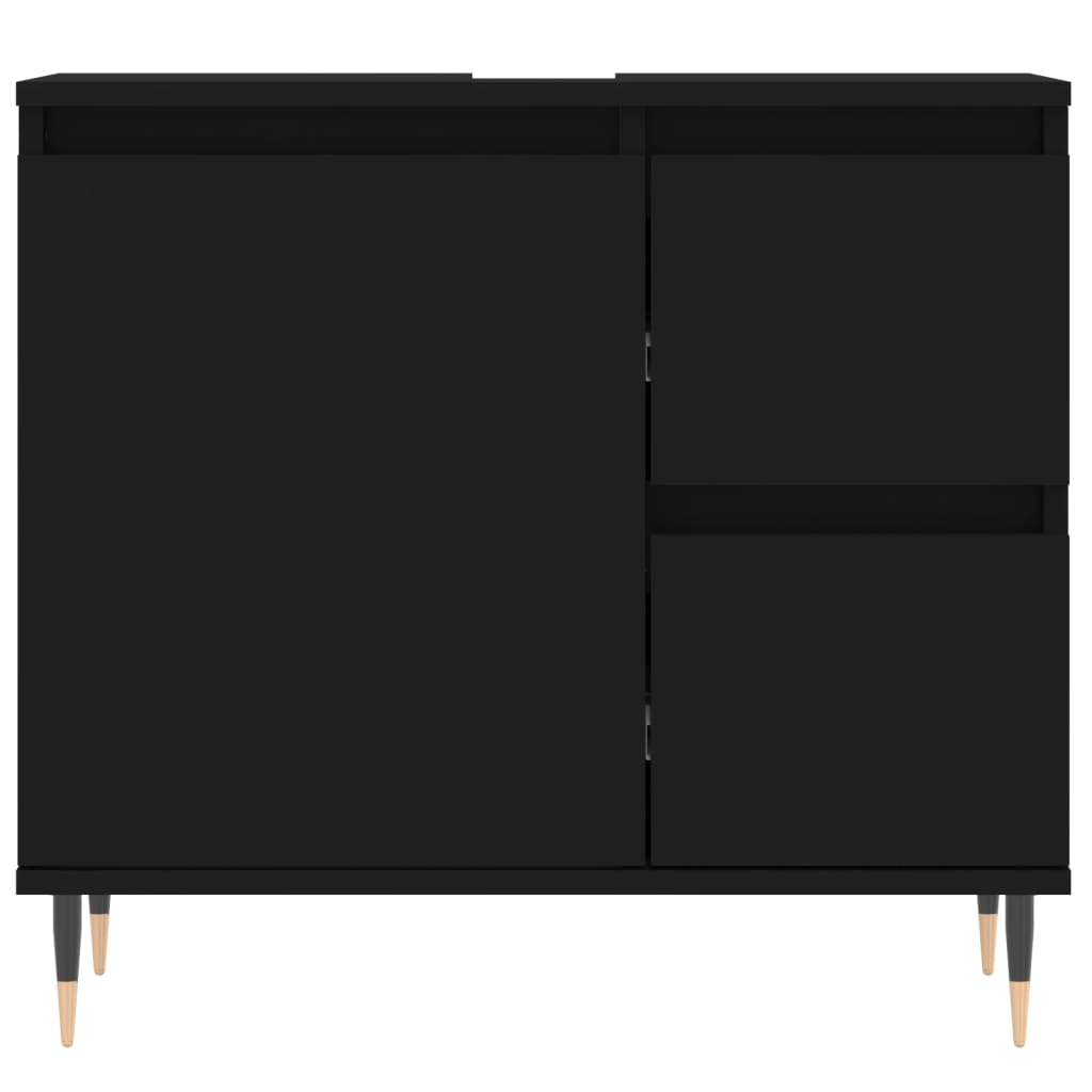 vidaXL Badschrank Schwarz 65x33x60 cm Holzwerkstoff