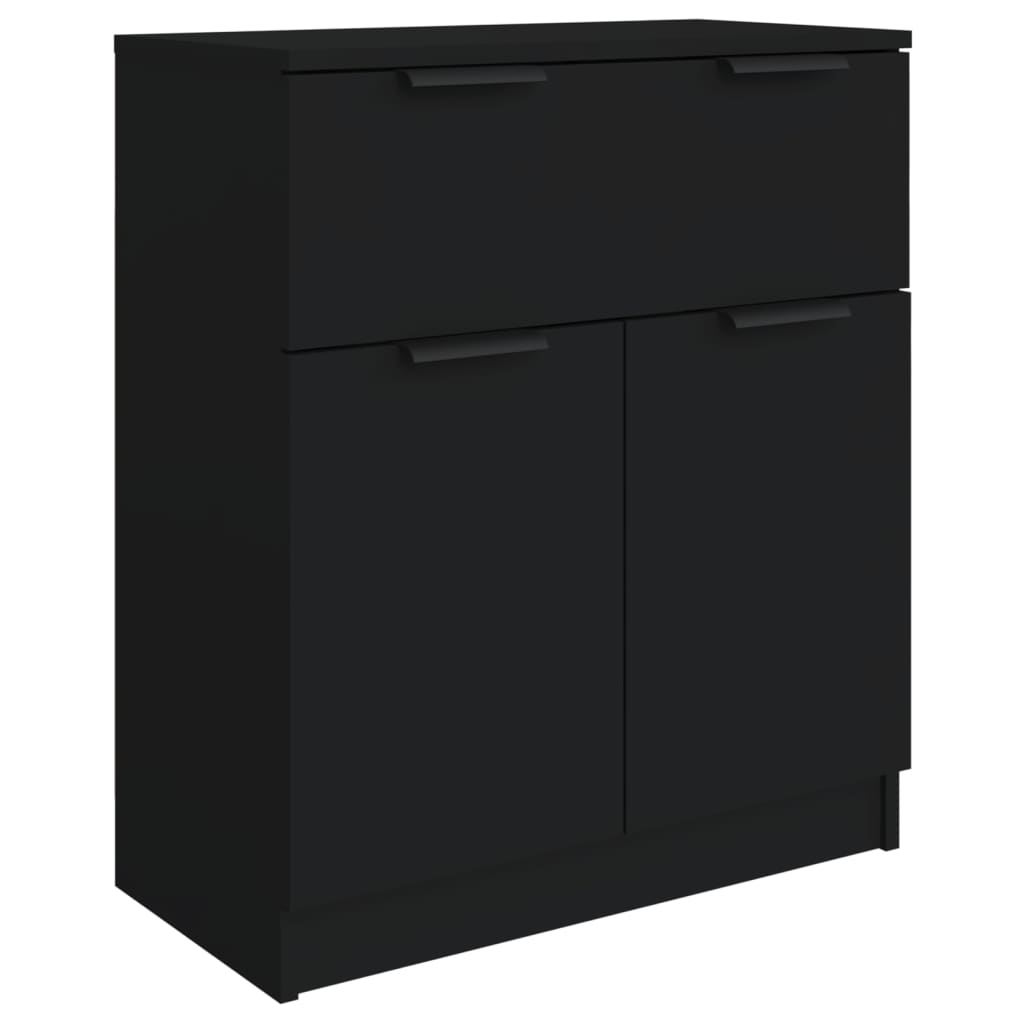 vidaXL 3-tlg. Sideboard Schwarz Holzwerkstoff