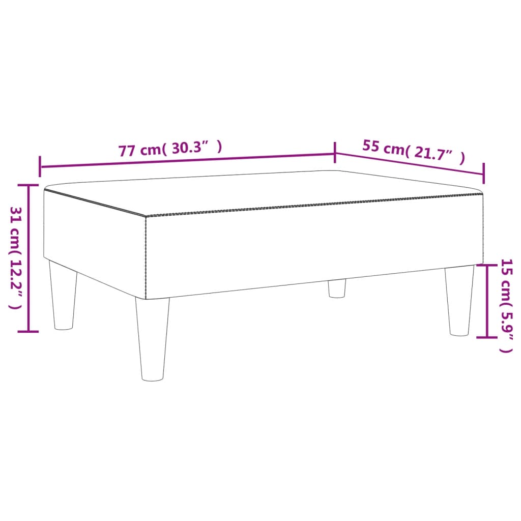 vidaXL Fußhocker Dunkelgrau 77x55x31 cm Stoff