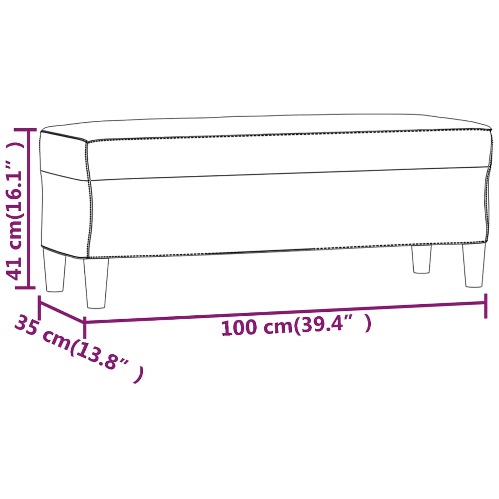 vidaXL Sitzbank Weinrot 100x35x41 cm Kunstleder