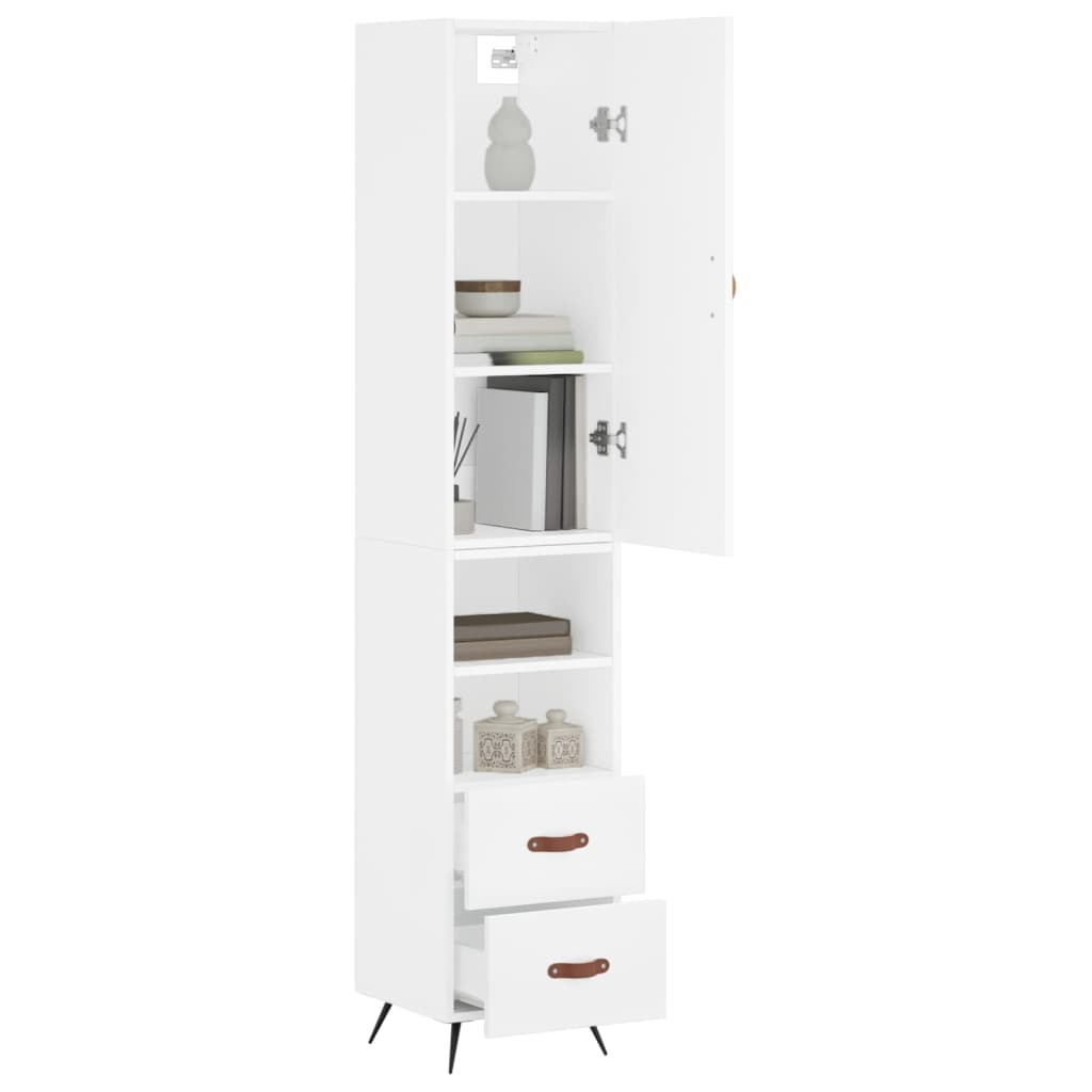 vidaXL Highboard Weiß 34,5x34x180 cm Holzwerkstoff