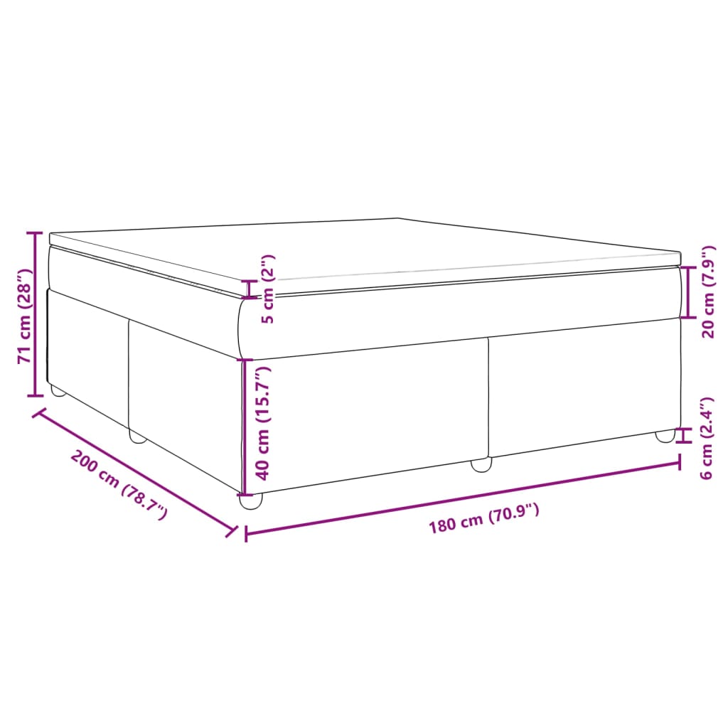 vidaXL Boxspringbett mit Matratze Blau 180x200 cm Stoff