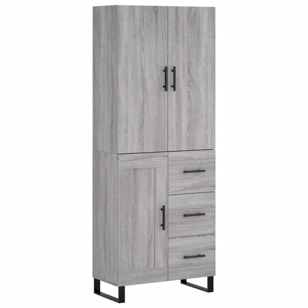 vidaXL Highboard Grau Sonoma 69,5x34x180 cm Holzwerkstoff