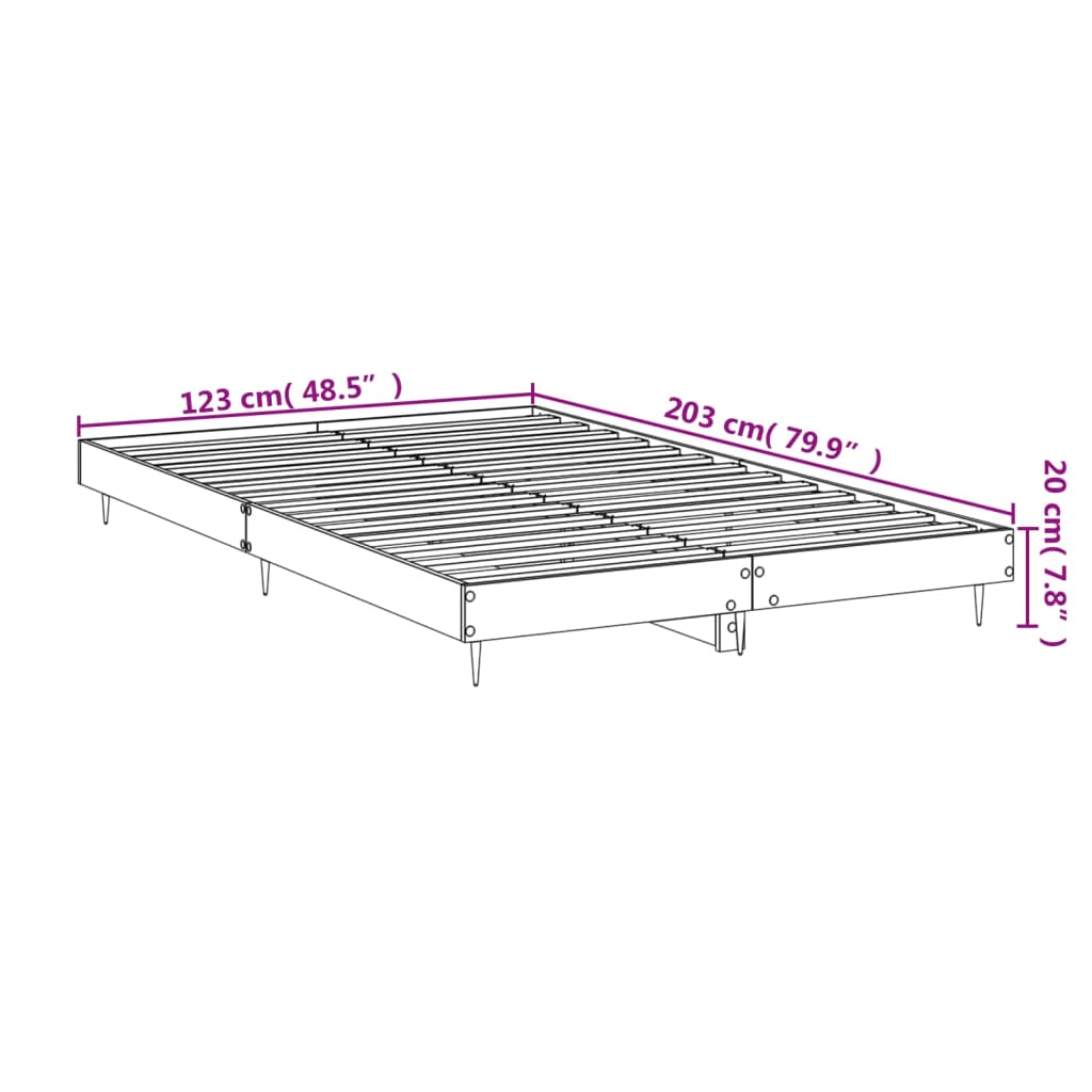 vidaXL Bettgestell ohne Matratze Braun Eiche 120x200 cm Holzwerkstoff