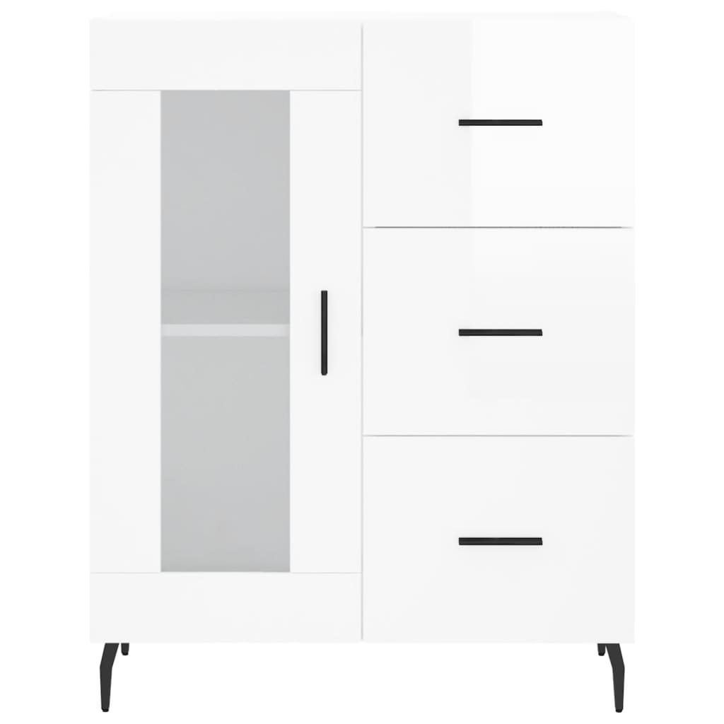 vidaXL Highboard Hochglanz-Weiß 69,5x34x180 cm Holzwerkstoff