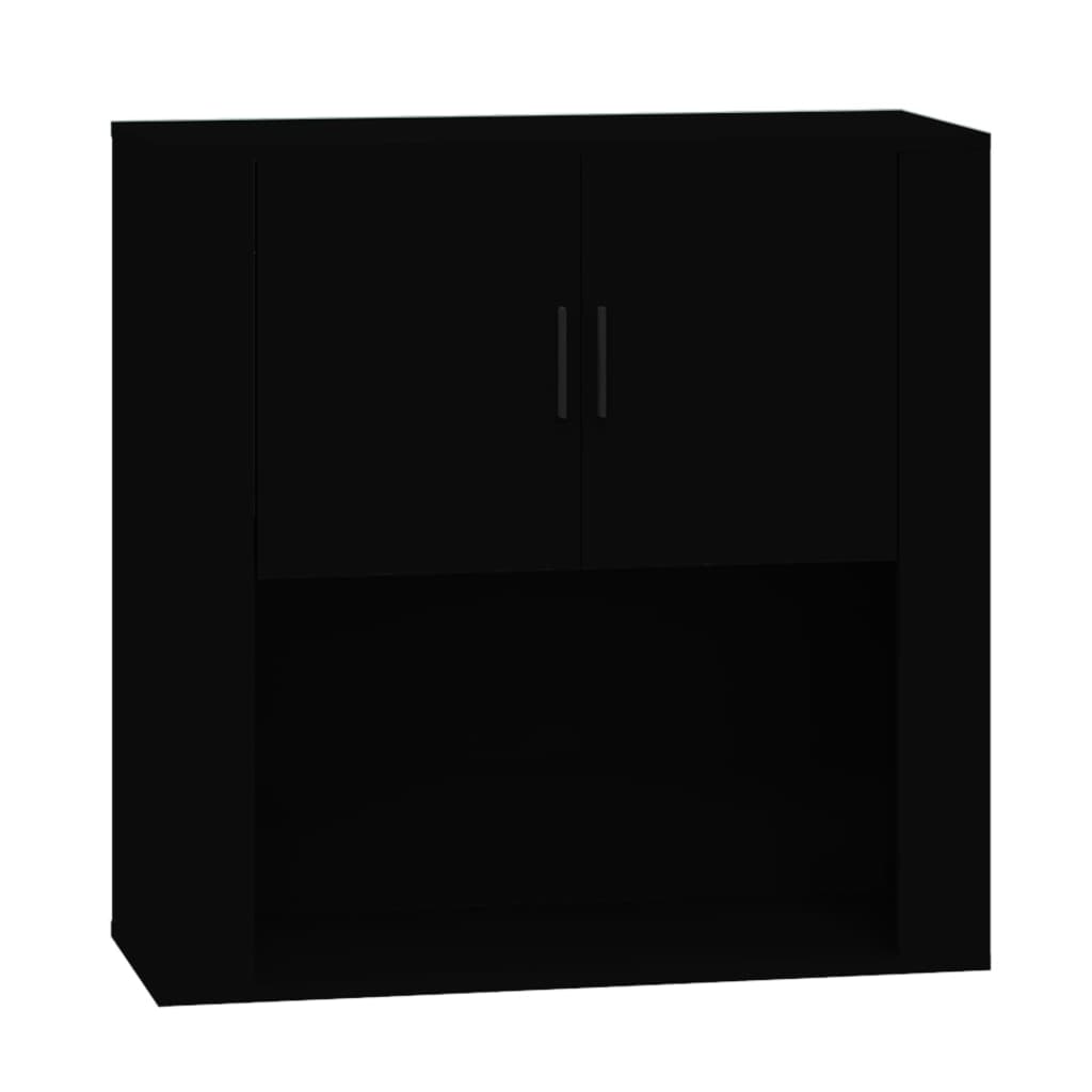 vidaXL Wandschrank Schwarz 80x33x80 cm Holzwerkstoff