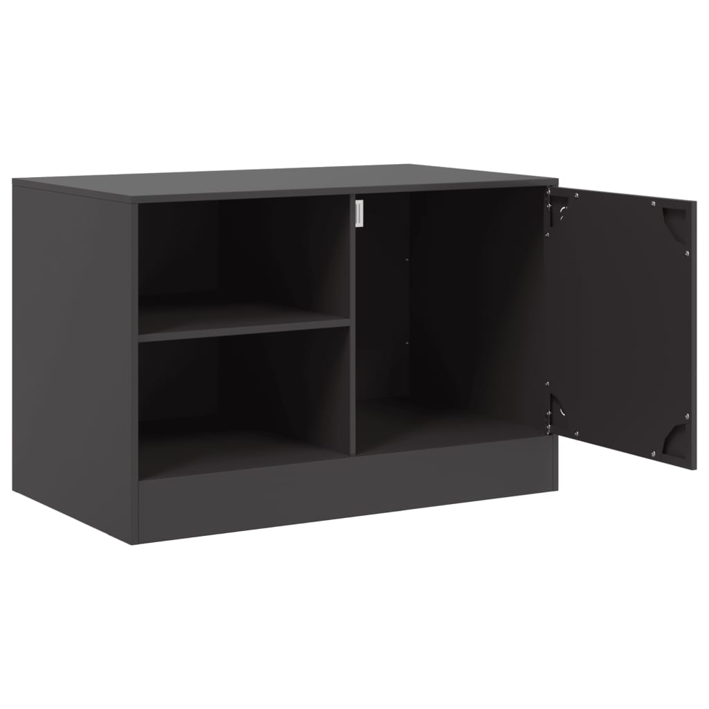 vidaXL TV-Schrank Schwarz 67x39x44 cm Stahl