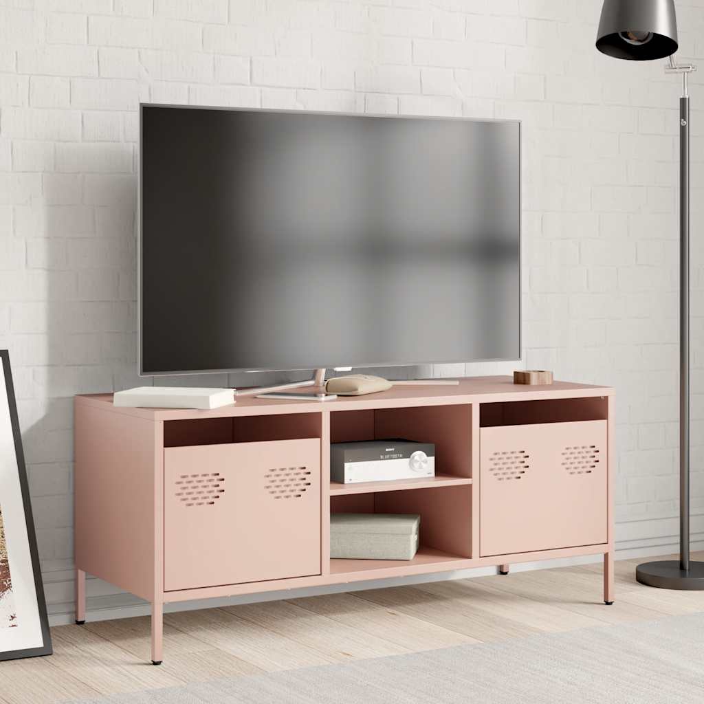 vidaXL TV-Schrank Rosa 101,5x39x43,5 cm Kaltgewalzter Stahl