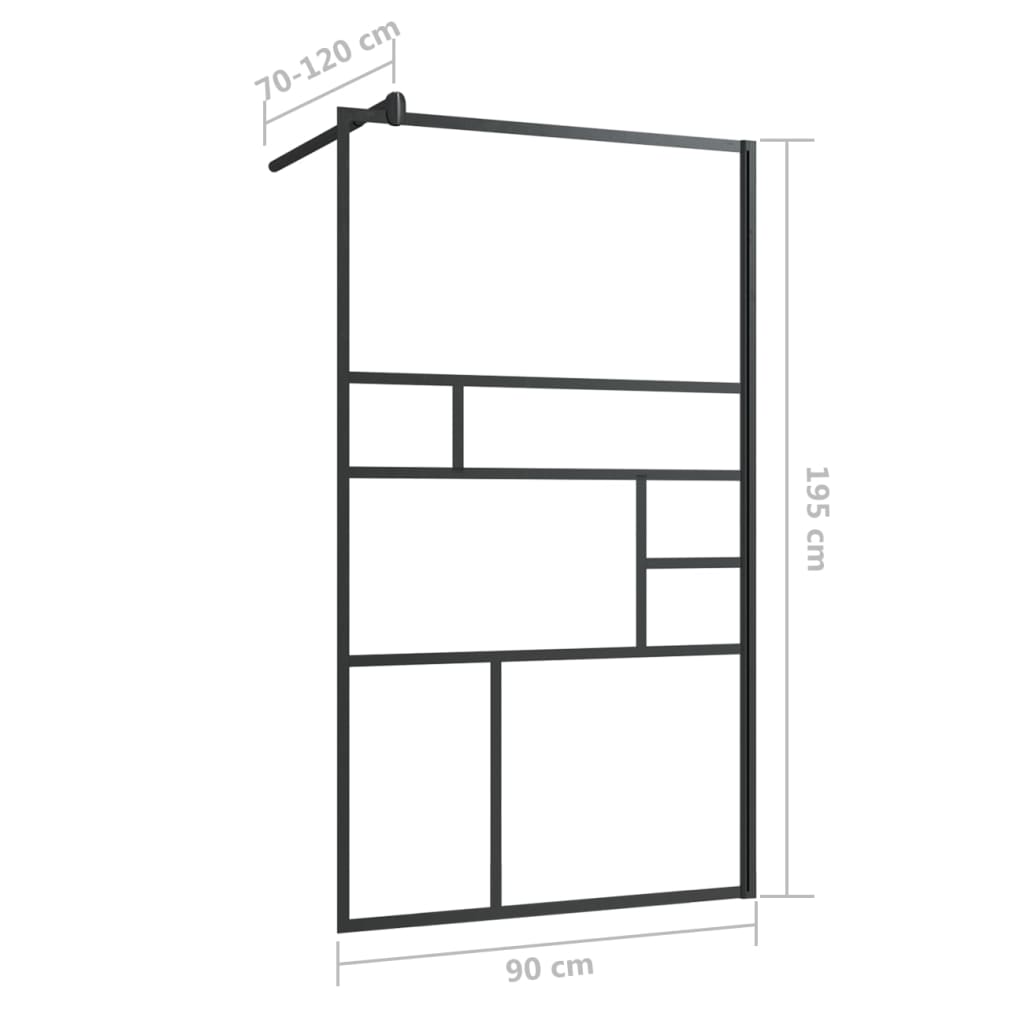 vidaXL Duschwand für Begehbare Dusche mit Klarem ESG Glas 90x195 cm