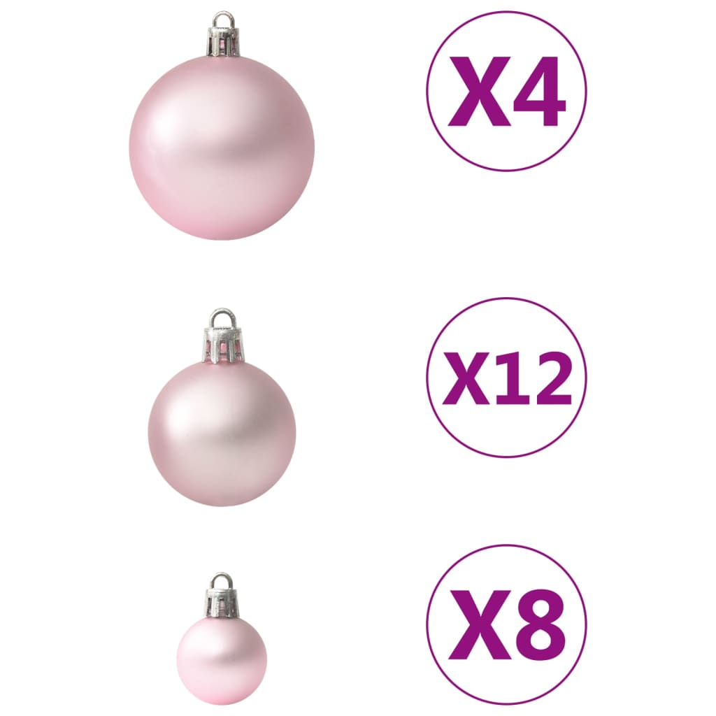 vidaXL 100-tlg. Weihnachtskugel-Set Rosa