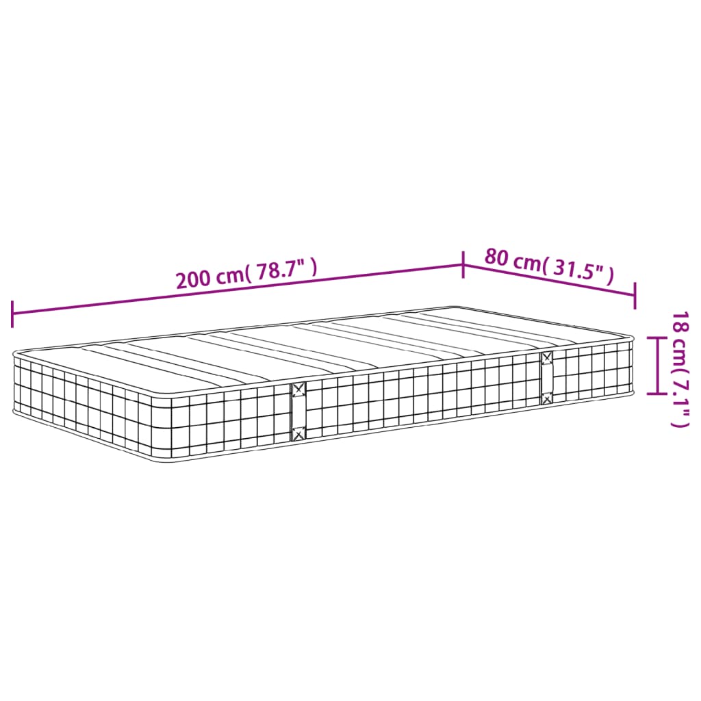 vidaXL Matratze Bonnell-Federkern Mittel 80x200 cm