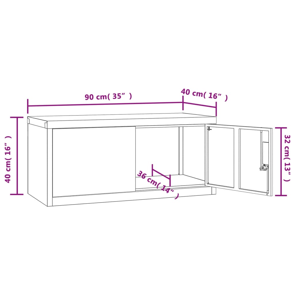 vidaXL Aktenschrank Schwarz 90x40x145 cm Stahl