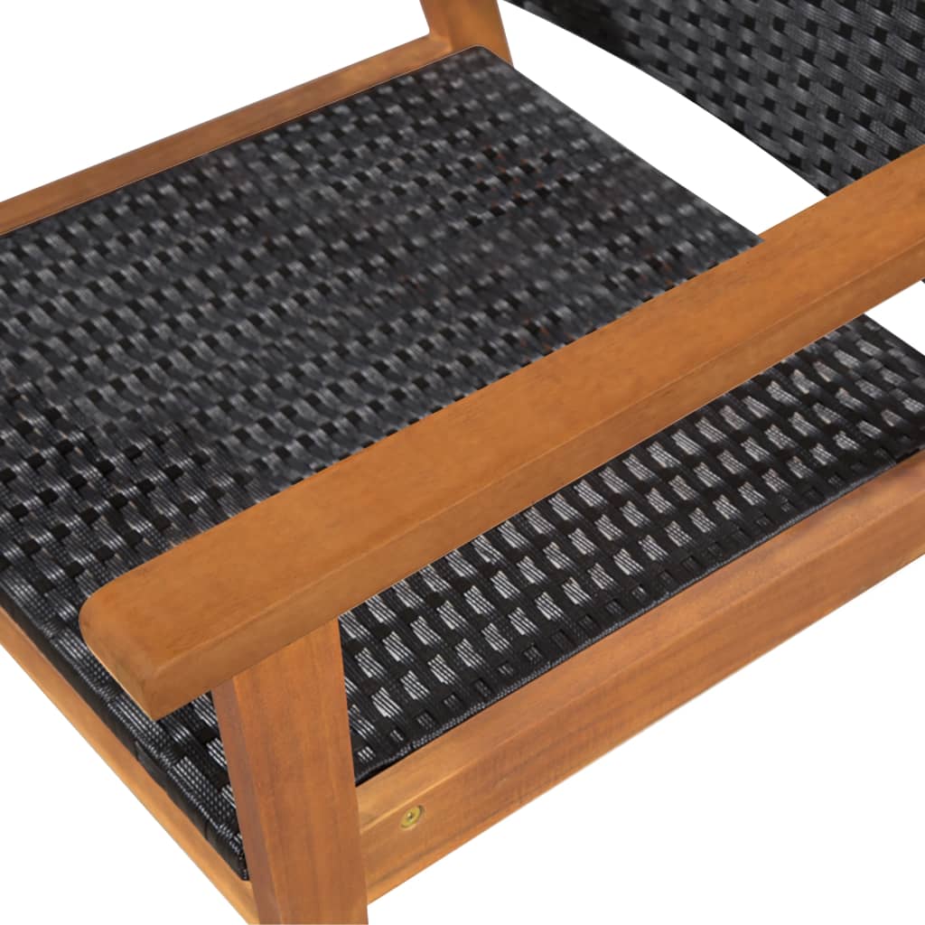 vidaXL 5-tlg. Garten-Essgruppe Poly Rattan Schwarz und Braun