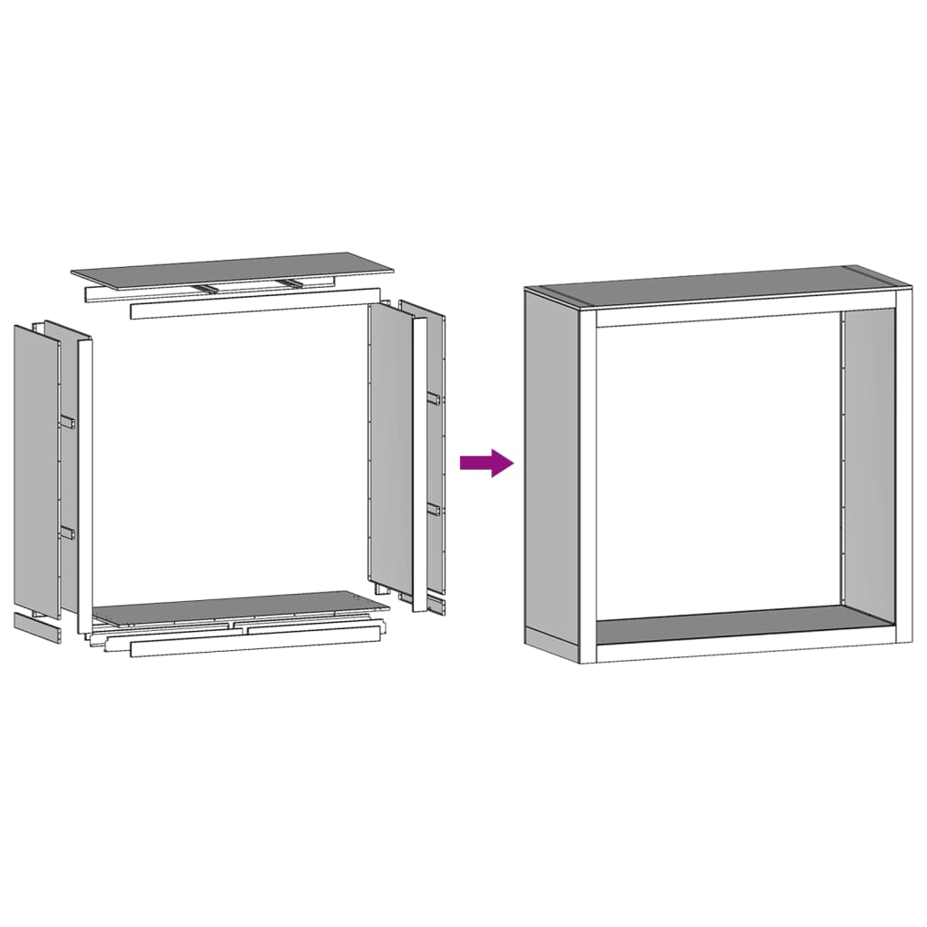 vidaXL Brennholzregal Anthrazit 100x40x100 cm Stahl