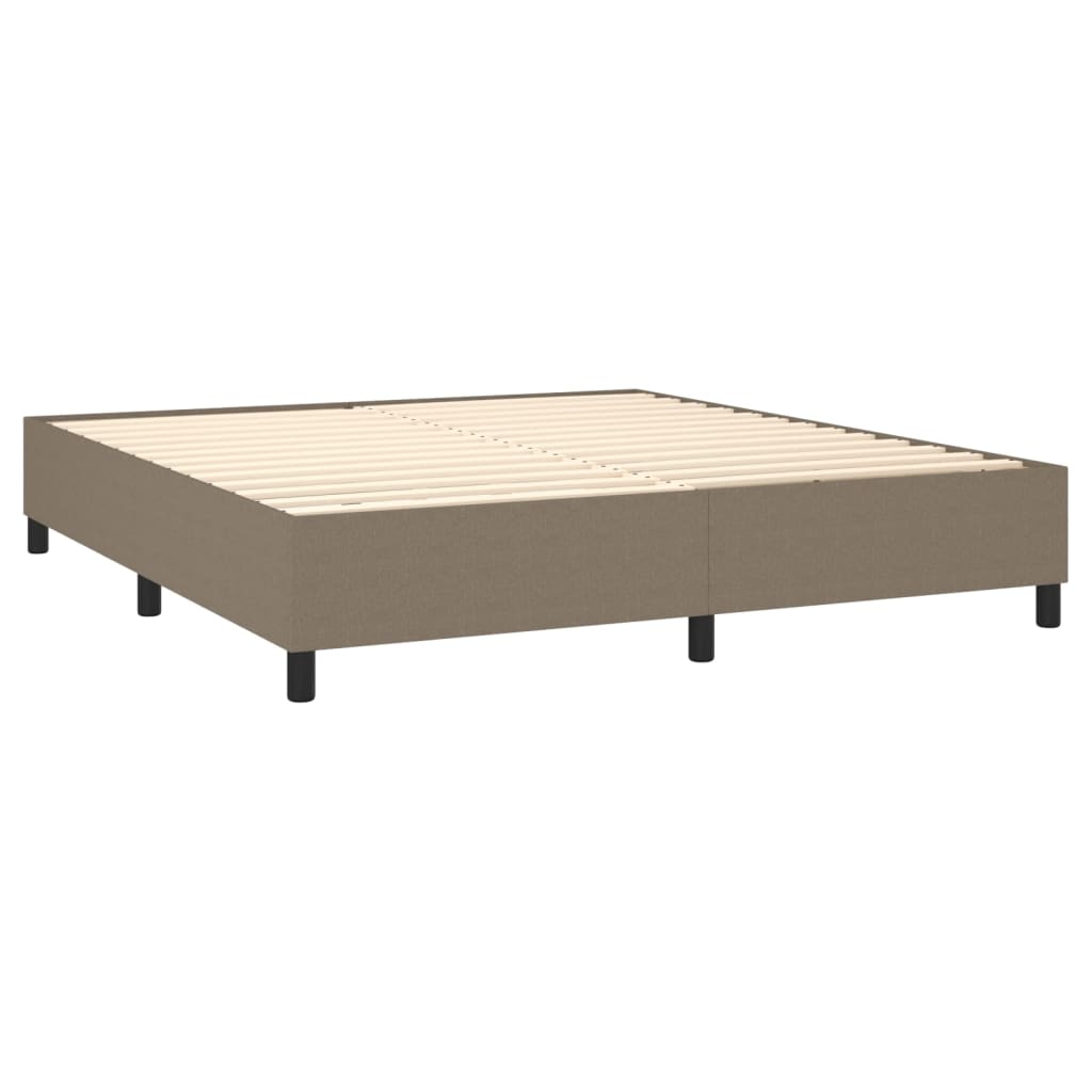 vidaXL Boxspringbett mit Matratze & LED Taupe 180x200 cm Stoff