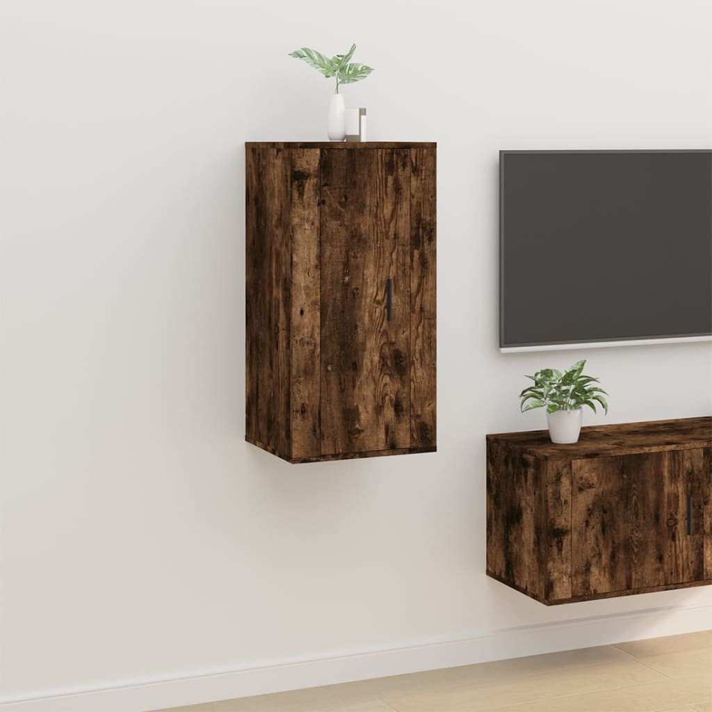 vidaXL TV-Wandschrank Räuchereiche 40x34,5x80 cm