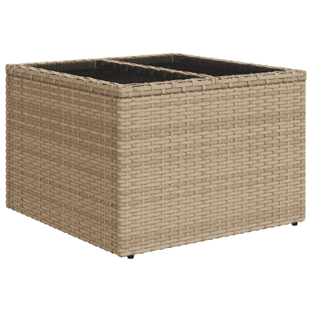 vidaXL 6-tlg. Garten-Sofagarnitur mit Kissen Beige Poly Rattan