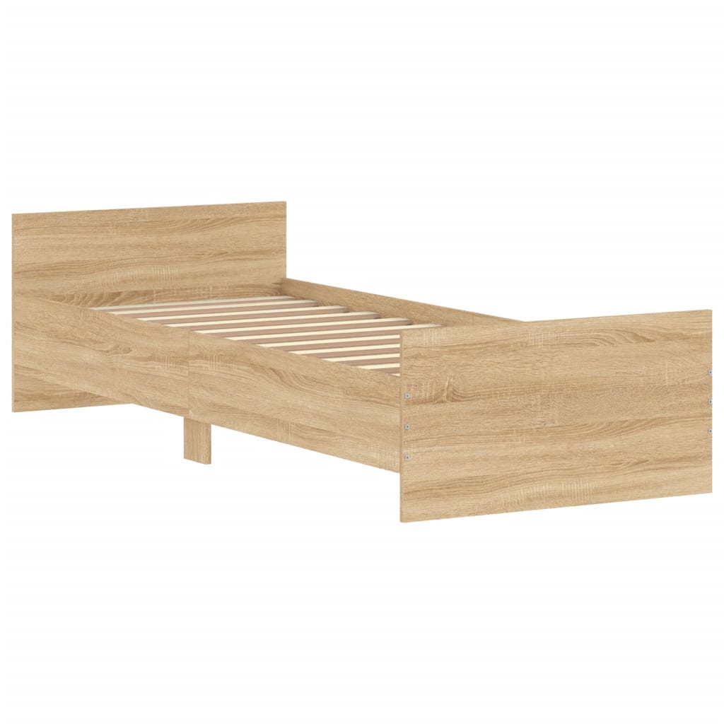 vidaXL Bettgestell ohne Matratze Sonoma-Eiche 75x190 cm Holzwerkstoff