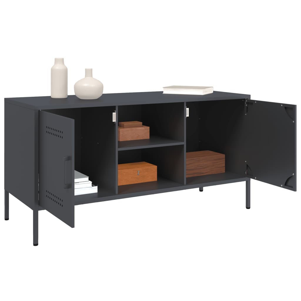 vidaXL TV-Schrank Anthrazit 100,5x39x50,5 cm Stahl