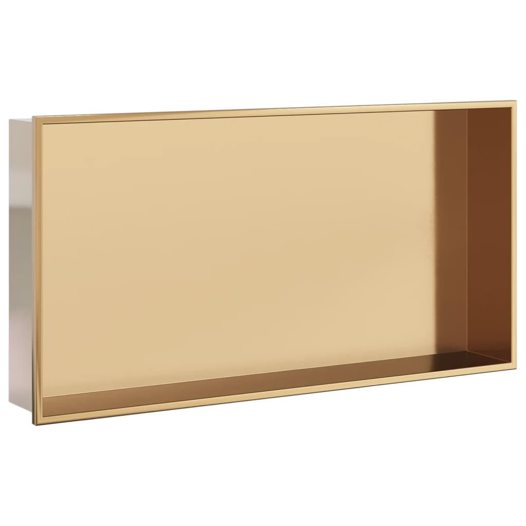 vidaXL Duschnische Golden Gebürstet 62x32x9 cm Edelstahl