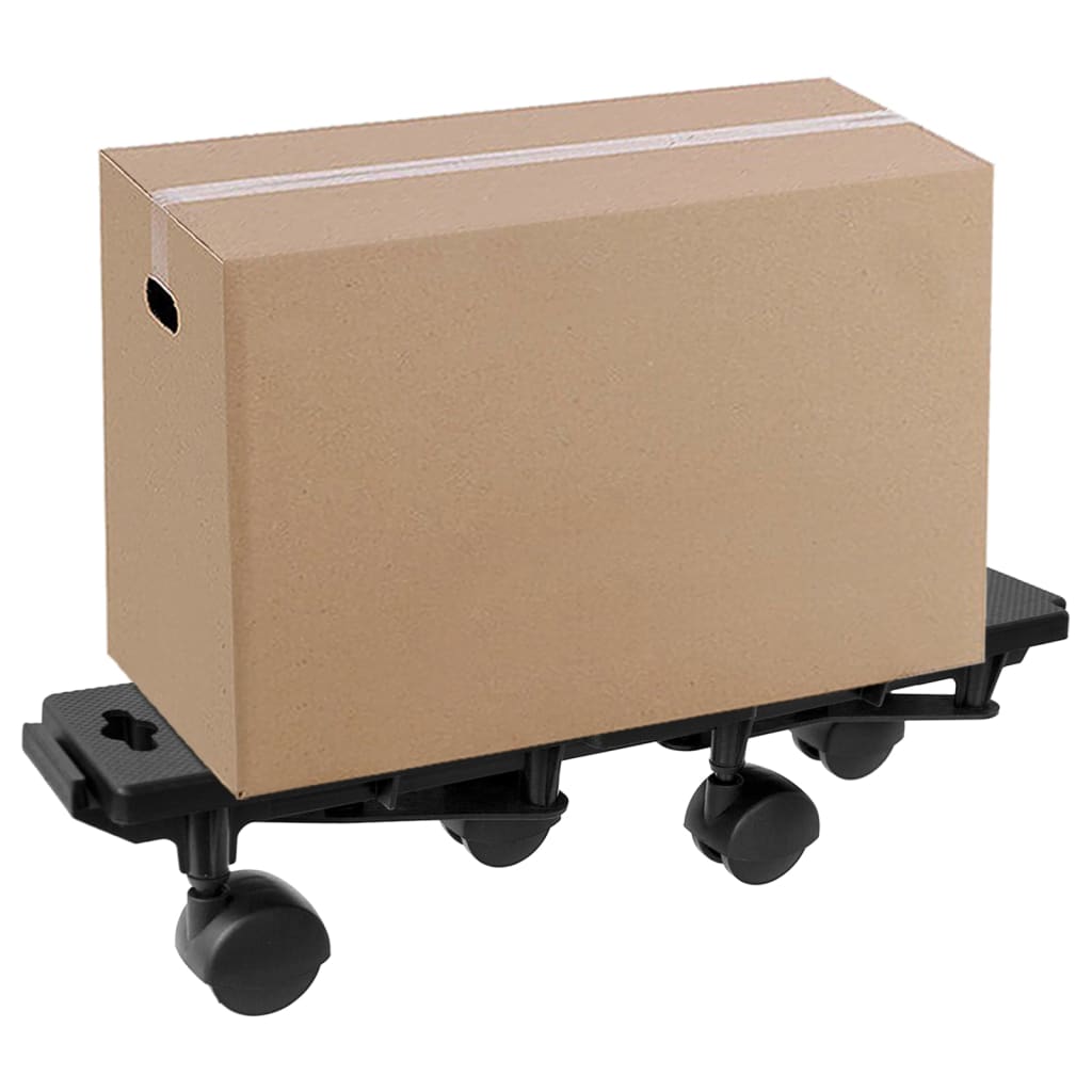 vidaXL Transportroller mit 4 Rollen 10 Stk Schwarz Polypropylen 170 kg