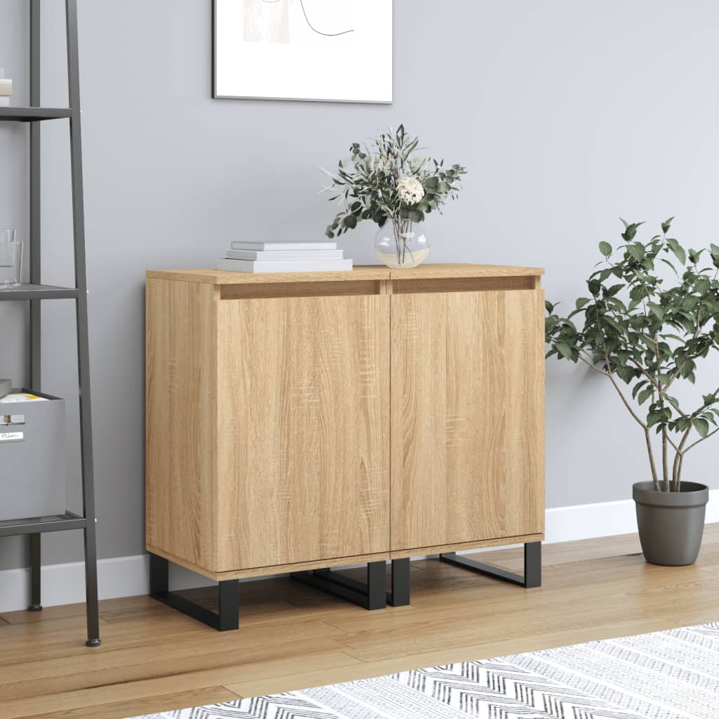 vidaXL Sideboards 2 Stk. Sonoma-Eiche 40x35x70 cm Holzwerkstoff