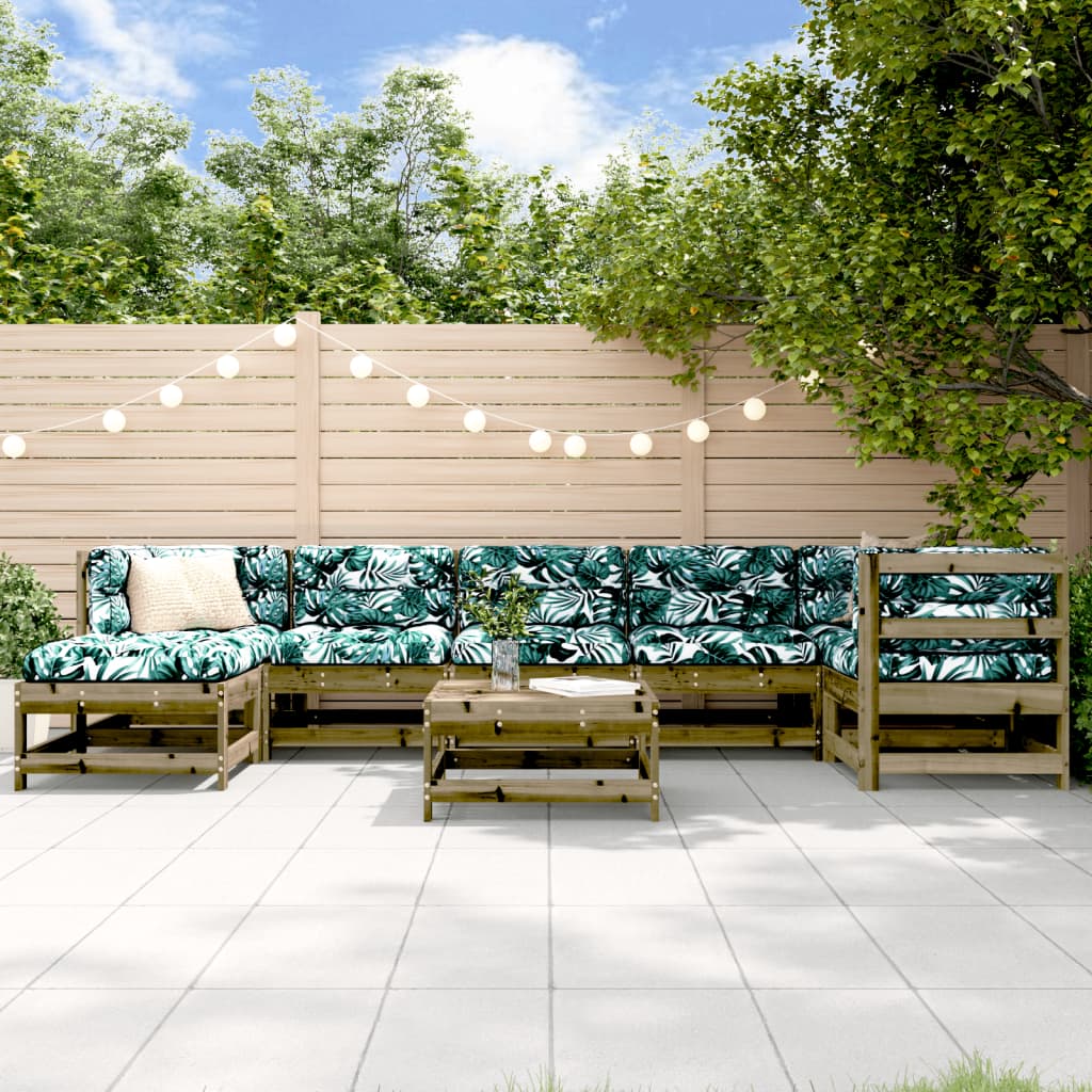 vidaXL 8-tlg. Garten-Lounge-Set mit Kissen Imprägniertes Kiefernholz